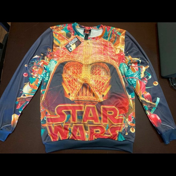 NEW Colorful Darth Vader Star Wars Digital Empire Crewneck Sweatshirt - Picture 2 of 3